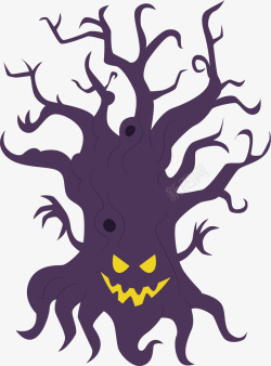 紫色刷子恶魔之树矢量图高清图片