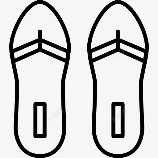 拖鞋顶部视图轮廓图标png_新图网 https://ixintu.com troked 一双凉鞋 俯视 凉鞋 女人 服装 衣服 鞋