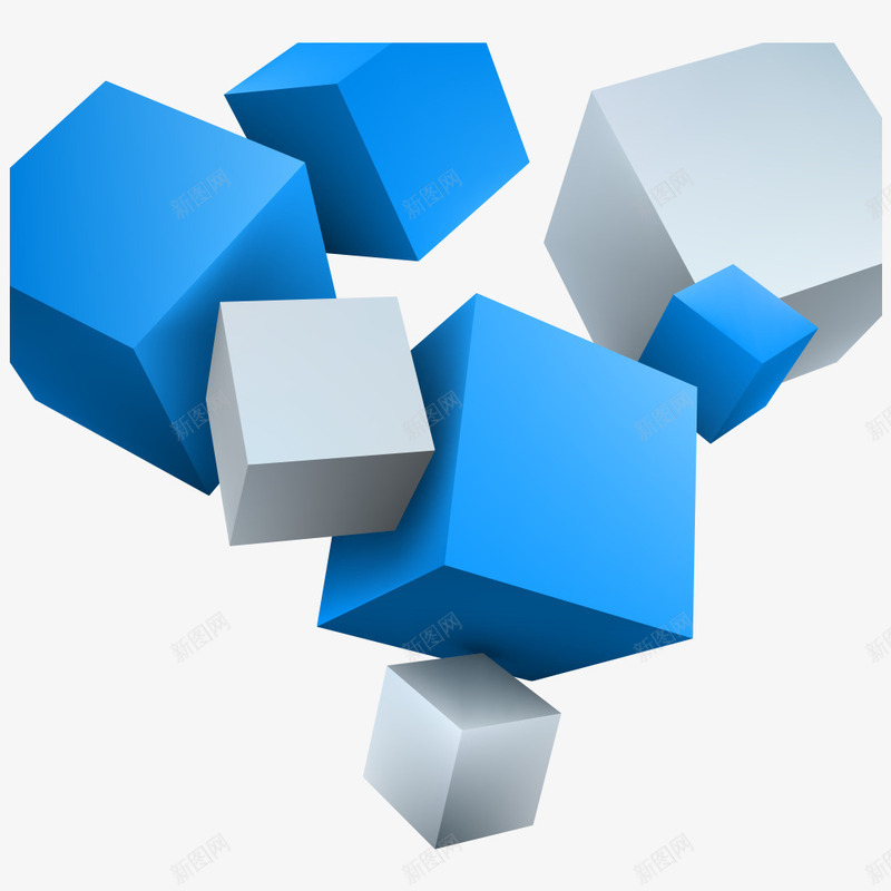 方块立体图形矢量图eps免抠素材_新图网 https://ixintu.com 不规则 不规则图形 几何 几何图案 几何图案素材 立体方块 蓝色方块 矢量图