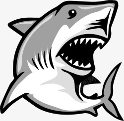 灰色大白鲨灰色立体大海鲨鱼高清图片