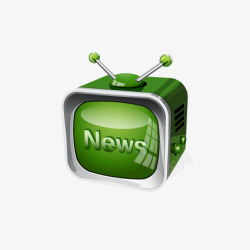 电视天线绿色质感电视图标高清图片