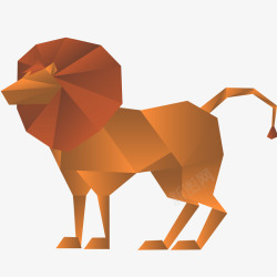 折纸狮子创意折纸风狮子插画矢量图高清图片