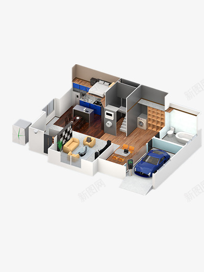 房地产平面图png免抠素材_新图网 https://ixintu.com 室内设计 房地产3D图 房地产设计图 房间平面图