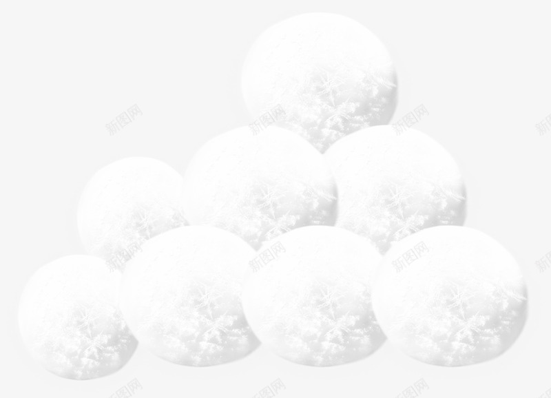 白雪球png免抠素材_新图网 https://ixintu.com 圆形雪球 堆积雪球 白色