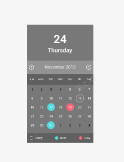 简易日历界面图标高清图片