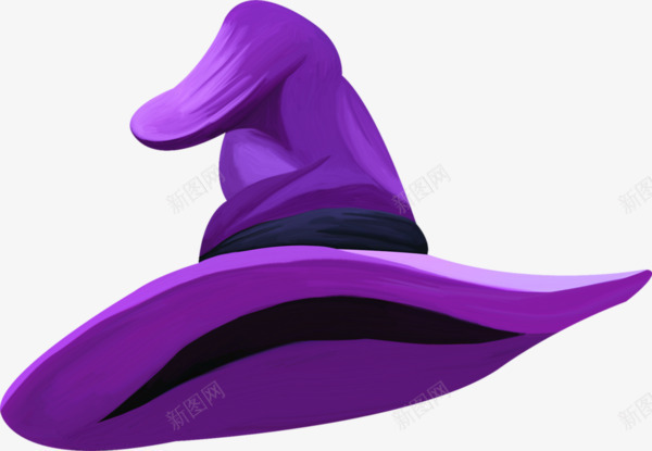 紫色巫师帽png免抠素材_新图网 https://ixintu.com 万圣节 巫婆帽 巫师帽 帽子 紫色