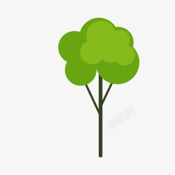 一棵卡通灰绿色的树矢量图素材