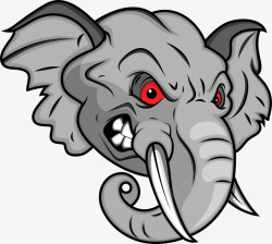 焦急动物卡通手绘动物大象焦急状态高清图片