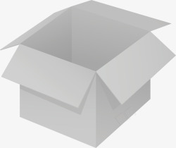 灰色纸箱灰色打开的快递盒子矢量图高清图片