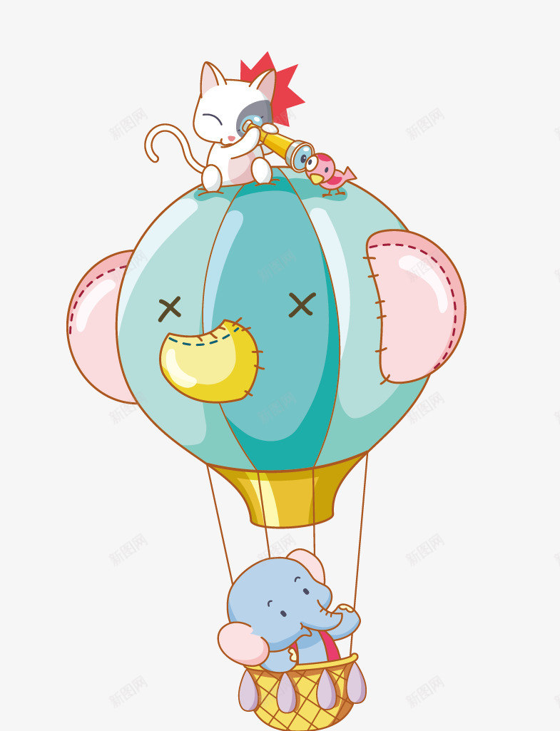 儿童节装饰热气球png免抠素材_新图网 https://ixintu.com 儿童节 免抠 免抠素材 卡通手绘 大象 装饰热气球