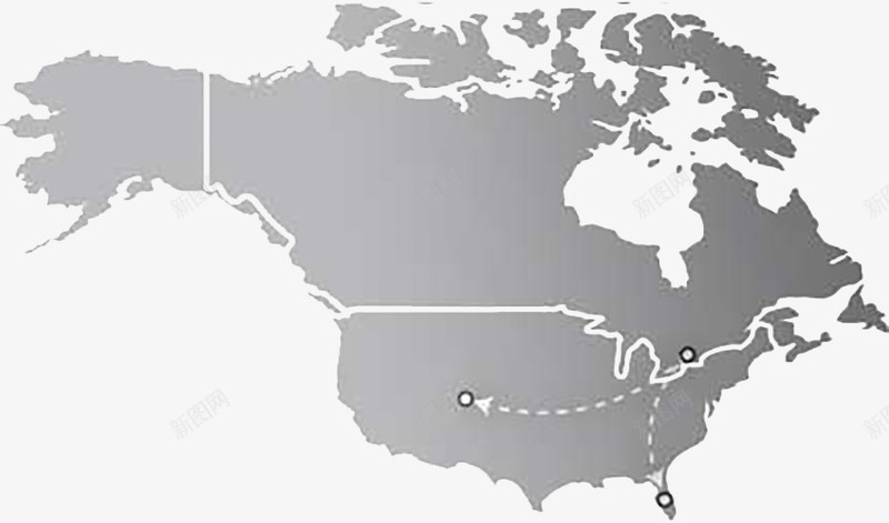 平面灰色加拿大地图png免抠素材_新图网 https://ixintu.com 加拿大地图 国家地图 平面地图 灰色地图
