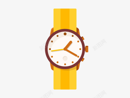 黄色手表UI图标图标