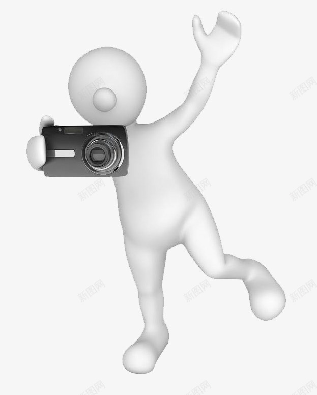 手拿相机的3D小人png免抠素材_新图网 https://ixintu.com 3D小人 手拿相机 摆pose 相机