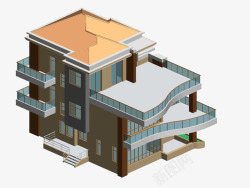 房屋剖面立体图房屋修建模型图高清图片