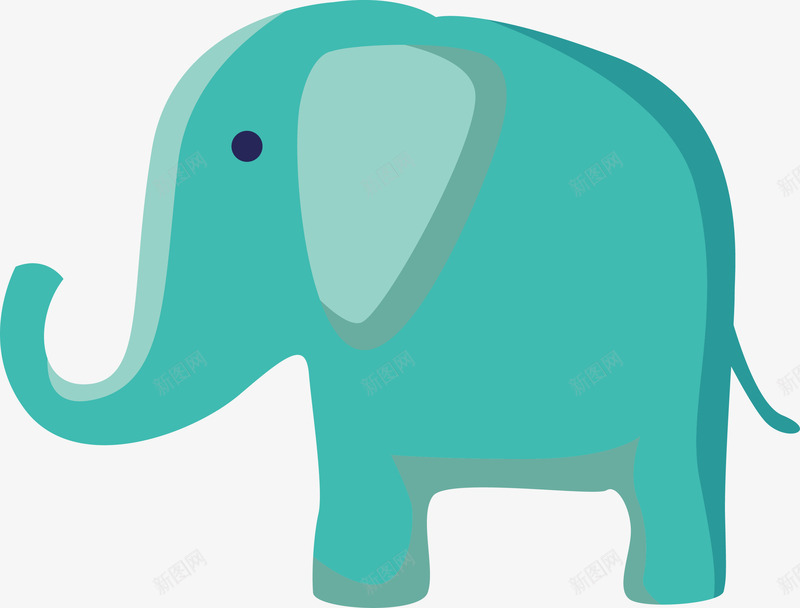 蓝色大象矢量图ai免抠素材_新图网 https://ixintu.com 动物 可爱 大耳朵 大象 手绘 蓝色 长鼻子 矢量图