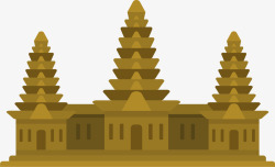 柬埔寨符号褐灰色卡通吴哥窟矢量图高清图片