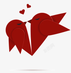 情侣爱心红心横幅矢量浪漫小鸟爱心图高清图片