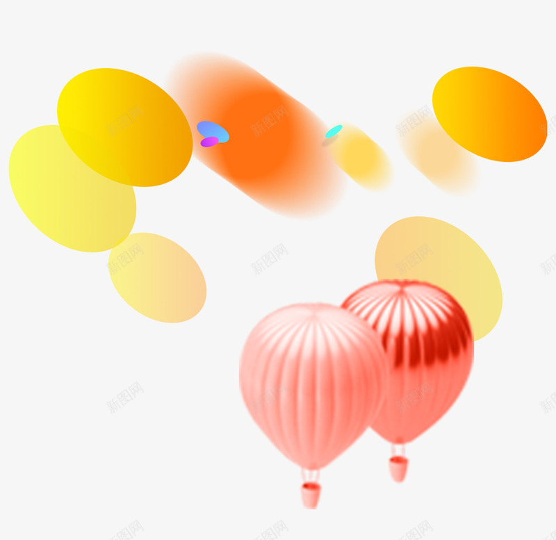 立体热气球元素png免抠素材_新图网 https://ixintu.com 3D立体 圆形 梦幻 淘宝背景元素 电商 科技