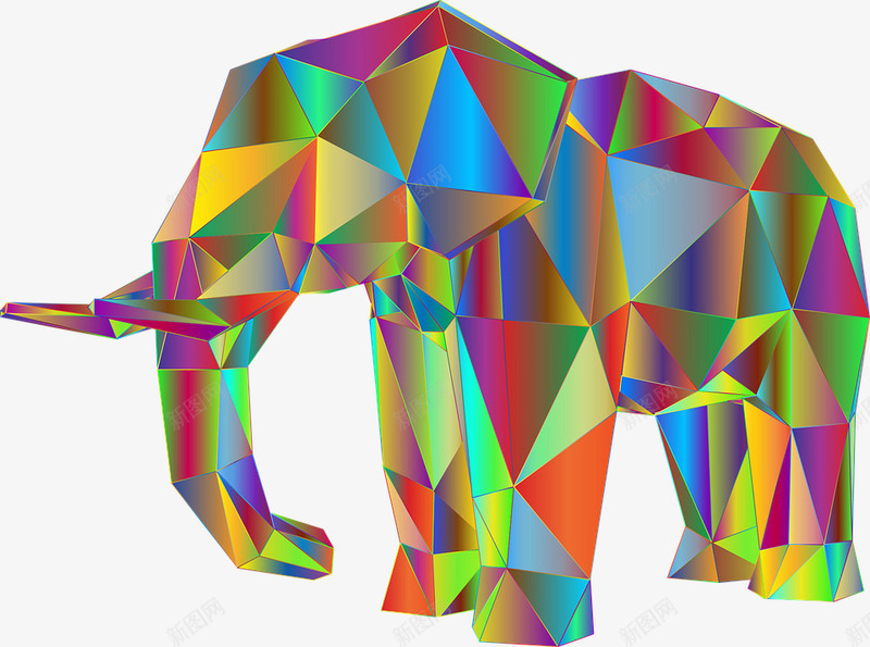 拼图大象png免抠素材_新图网 https://ixintu.com 几何 动物 大象 拼图 矢量装饰 装饰