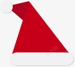 红色扁平折叠圣诞帽素材