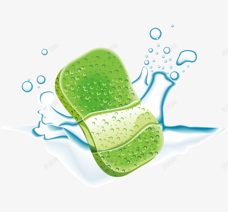绿色的香皂png免抠素材_新图网 https://ixintu.com 不规则形状 抽象 日用百货 水珠 泡泡 海绵 香皂