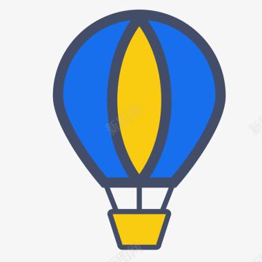 扁平化热气球图标图标