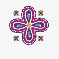 紫色古典民族苗族花纹素材