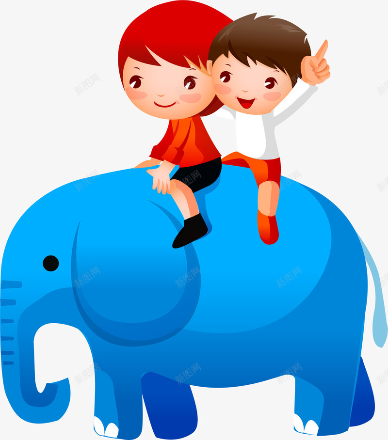 卡通可爱小孩大象儿童png免抠素材_新图网 https://ixintu.com 儿童 卡通 可爱 大象 小孩