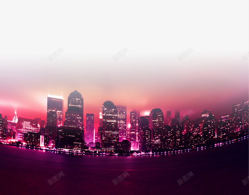 城市夜景png免抠素材_新图网 https://ixintu.com 城市 城市素材 夜晚 夜空 底图 紫色 繁华城市 美丽城市