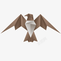 折纸鸟3D折纸风老鹰插画矢量图高清图片