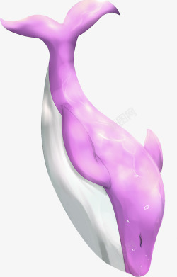 紫色卡通鲸鱼装饰图案素材