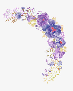 紫色花朵图案背景图片紫色水粉花朵装饰图案高清图片