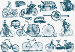 彩绘自行车零件素材