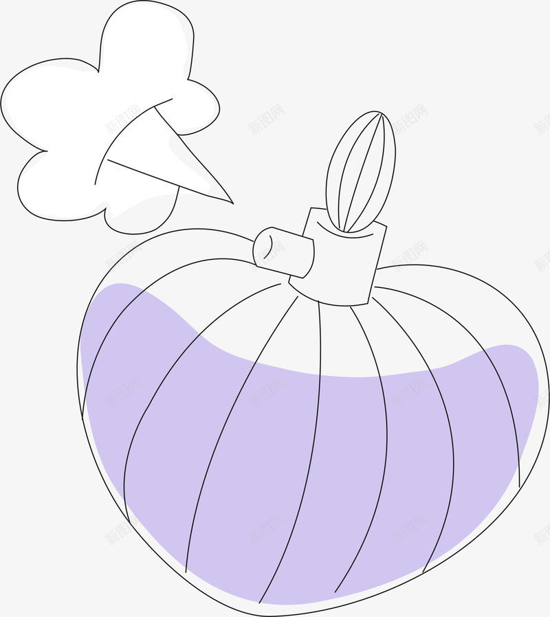 卡通香水png免抠素材_新图网 https://ixintu.com AI 化妆品 卡通 可爱 女性 手绘 插画 紫色 线条 美妆 香水