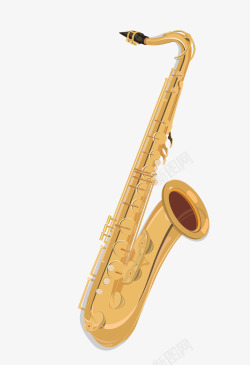 矢量音乐家金色的卡通萨克斯乐器高清图片
