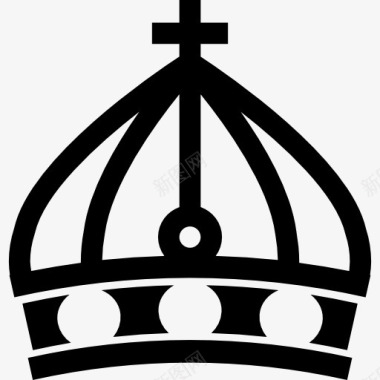 王冠与跨上图标图标