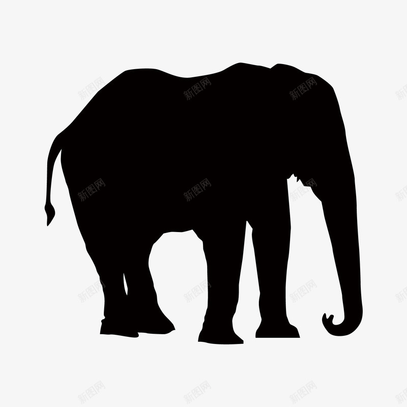 大象矢量图图标ai_新图网 https://ixintu.com 唯美 时尚 黑色 矢量图