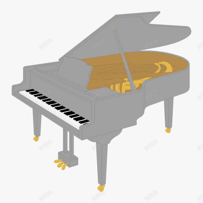 灰色钢琴矢量图ai免抠素材_新图网 https://ixintu.com 灰色 灰色矢量 钢琴 钢琴PNG 矢量图