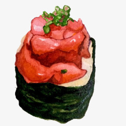 牛肉寿司牛肉寿司手绘画片高清图片