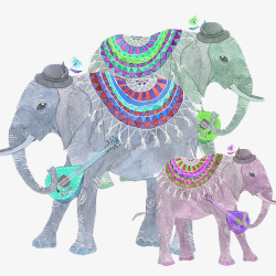 手绘泰国大象素材