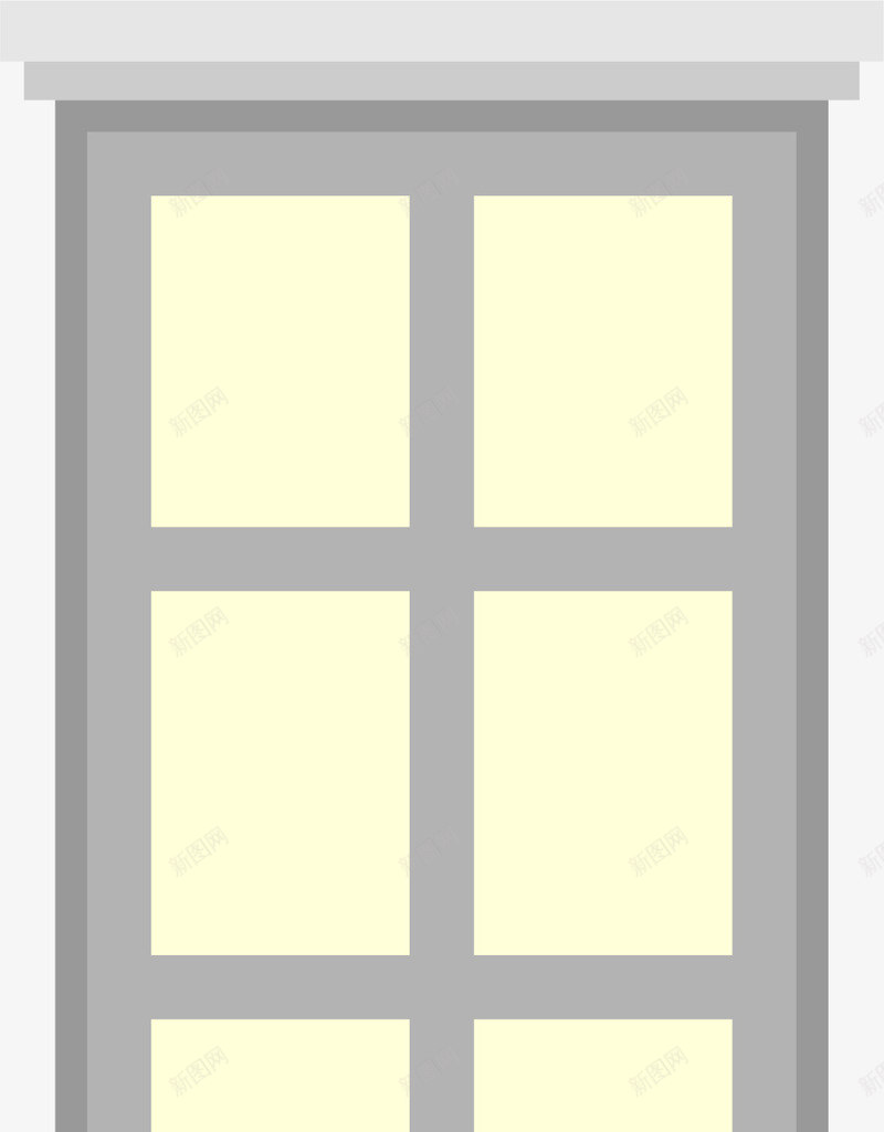 简约窗户图案png免抠素材_新图网 https://ixintu.com 免抠PNG 卡通 灰色边框 窗子 窗户 简约