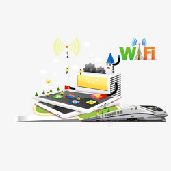 平面设计动车无线wifi平面动车无线wifi图标高清图片