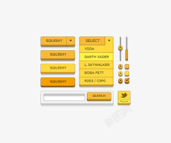 黄色系列网页基础元素素材