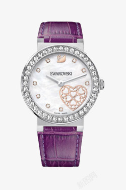 紫色镶钻镶钻紫色手表高清图片