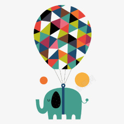 绑着气球绑着气球的大象高清图片