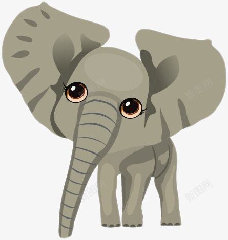 卡通大象png免抠素材_新图网 https://ixintu.com 动物 卡通 可爱 大象 小象 手绘 灰色