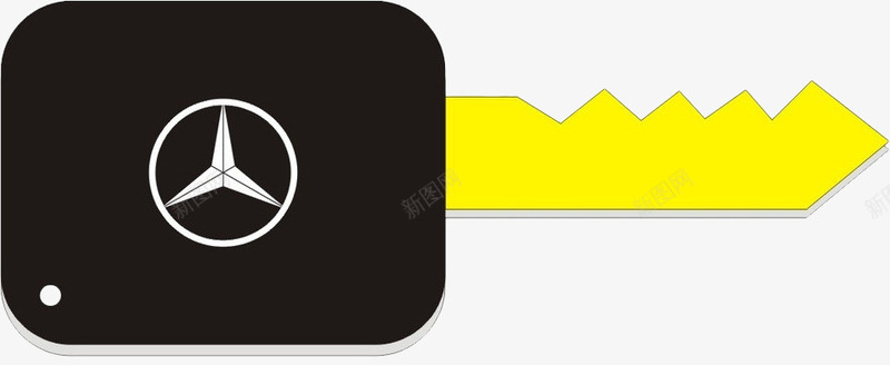 奔驰3D车钥匙图标png_新图网 https://ixintu.com 产品实物 奔驰 车钥匙 黄色