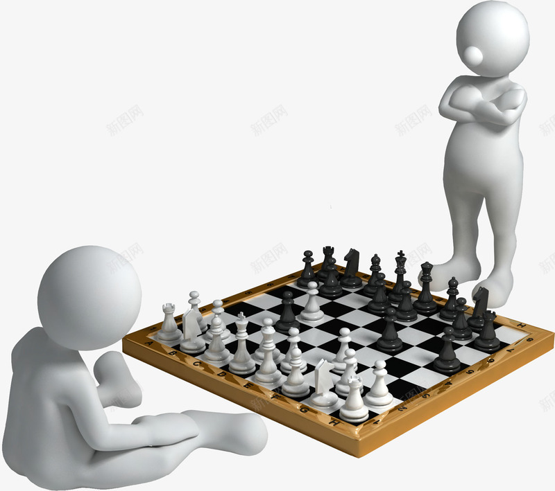 下象棋的3D人png免抠素材_新图网 https://ixintu.com 下棋 卡通 手绘 象棋