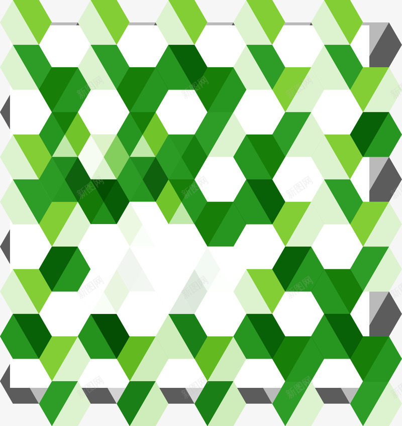 抽象花纹不规则图形科技元素png免抠素材_新图网 https://ixintu.com 不规则图形 抽象花纹 科技元素 绿色几何图形