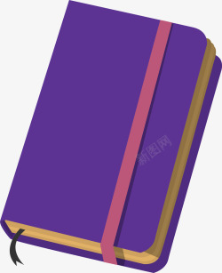 手绘紫色笔记本图样手绘本子矢量图高清图片